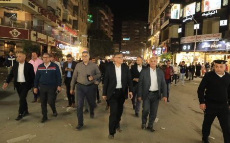 محافظ الجيزة يقود حملة لمنع الإشغالات والتعديات للمحال والمنشأت التجارية بشوارع فيصل والعريش