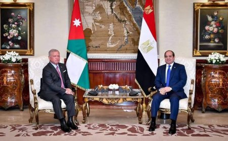 الرئيس عبد الفتاح السيسي يستقبل العاهل الأردني الملك عبد الله الثاني بن الحسين