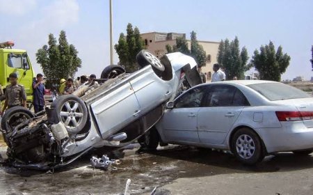 مصرع فتاه بسبب السرعة الجنونية..وإصابة (9) اشخاص علي الطريق الإقليمي