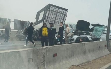 حوادث انقلاب سيارات على طريقي الإسماعيلية الصحراوي والدائري بسبب الشبورة