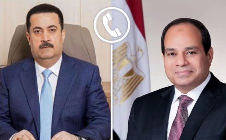 السيسي يتلقى اتصالاً هاتفياً اليوم من رئيس وزراء العراق