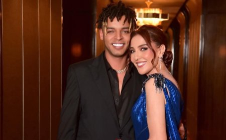 إطلالة جدية للفنانة مي كساب مع زوجها "اوكا"