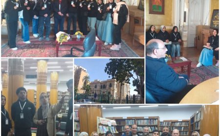 مدير مكتبة القاهره الكبرى يلتقى طلاب جامعة حلوان