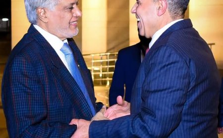 وزير الخارجية والهجرة يلتقي بنائب رئيس وزراء ووزير خارجية باكستان