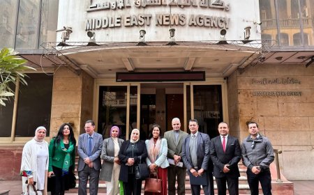 جولة تفقدية لـ وفد كلية الإعلام بجامعة مصر للعلوم والتكنولوجيا لـ وكالة انباء الشرق الأوسط