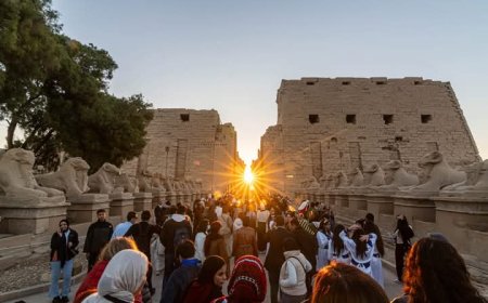 اليوم.. تعامد الشمس بمعبد الكرنك