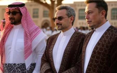 الوليد بن طلال يدعو ايلون ماسك لزيارة المملكة..و نشطاء يصممون صورا له بالزى السعودي
