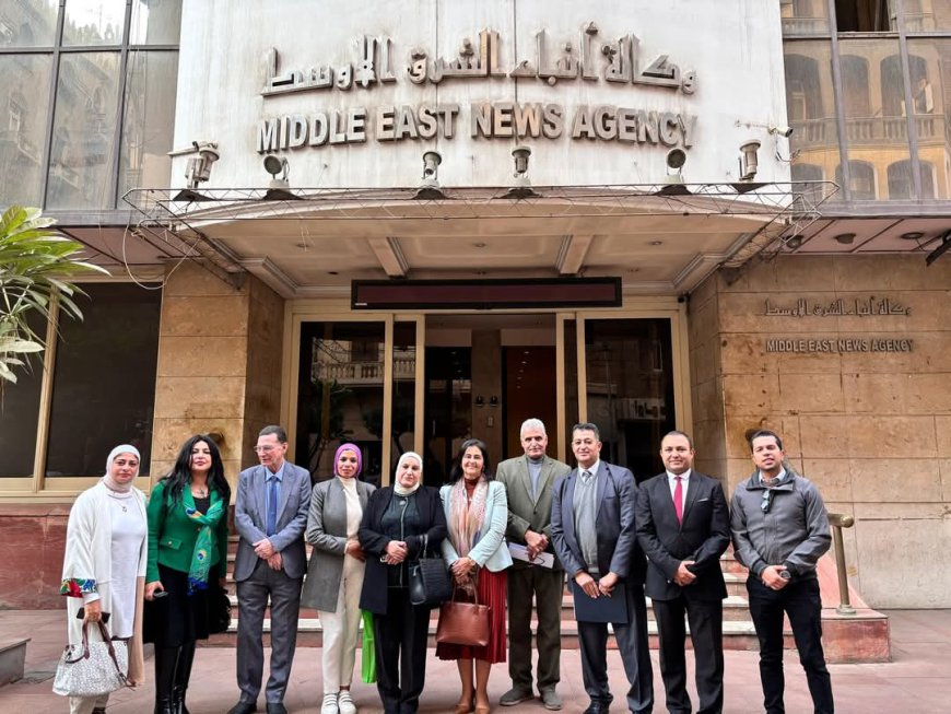 جولة تفقدية لـ وفد كلية الإعلام بجامعة مصر للعلوم والتكنولوجيا لـ وكالة انباء الشرق الأوسط