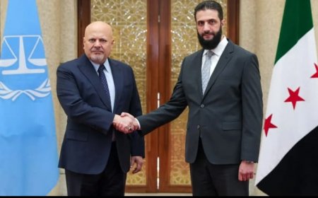 دمشق : الشرع يجتمع مع المدعي العام للمحكمة الجنائية الدولية