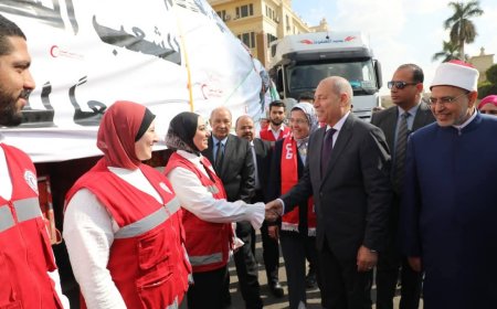 محافظ القاهرة يشهد إطلاق قافلة الخير إهداء من المحافظة لأهالينا فى غزة
