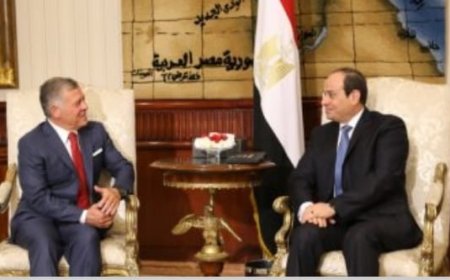 الرئيس السيسي وملك الأردن يؤكدان ضرورة حل الدولتين وإقامة دولة فلسطينية مستقلة