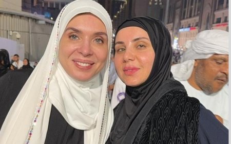 دينا تؤدي مناسك العمرة برفقة شقيقتها 