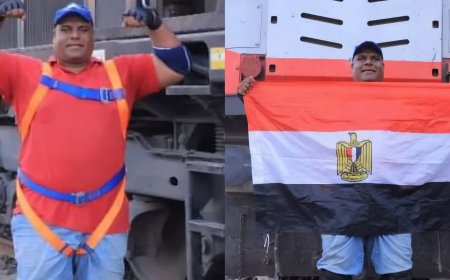 أشرف كابونجا يتحدى المستحيل بسحب قطار 279 طنًا في محطة بشتيل