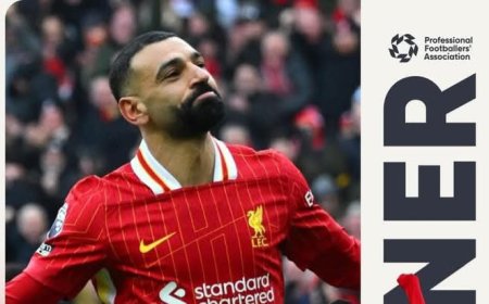 صلاح يفوز بجائزة أفضل لاعب في الدوري الانجليزي خلال شهر فبراير من رابطة المحترفين 