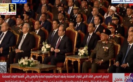الرئيس السيسي يشاهد فيلماً تسجيلياً في احتفالية يوم الشهيد