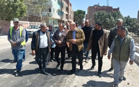 نائب محافظ الجيزة يتفقد مشروعات التطوير و الرصف بمركز العياط