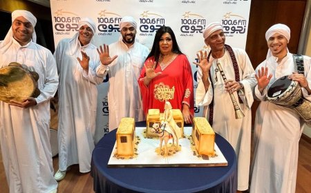 بالصور| زفّة بلدي تستقبل فيفي عبده داخل استوديوهات «نجوم إف.إم» احتفالاً بنجاح «العتاولة 2»