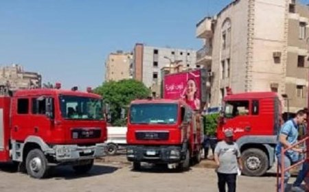 الحماية المدنية تسيطر على حريق إثر حدوث كسر في ماسورة غاز نتيجة أعمال حفر بمنطقة فيصل