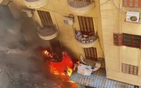 إنفجار ماسورة غاز تتسب في وقوع حريق هائل بشارع محمد فتحي بالمنصورة