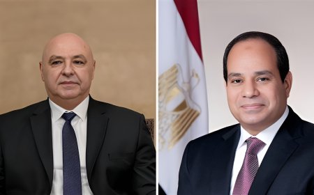 الرئيس السيسي ونظيره اللبناني: ندعم سوريا ونرفض انتهاكات إسرائيل ونؤكد على وحدة الأراضي السورية