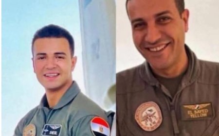 استشهاد طيارين آثر  سقوط طائرة تدريب عسكرية أمام شاطئ رأس البر