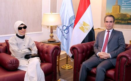 هدى نجيب محفوظ في ضيافة المسلماني قبل افتتاح ستوديو يحمل اسم والدها بماسبيرو