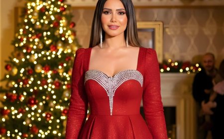 إيناس عز الدين تحتفل بالكريسماس بإطلالة أنيقة وجذابة