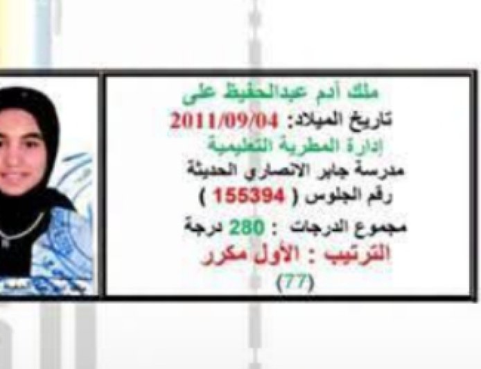 الدكتور مصطفى عبدالباسط يهنئ الطالبة ملك آدم عبدالحفيظ بتفوقها الدراسي